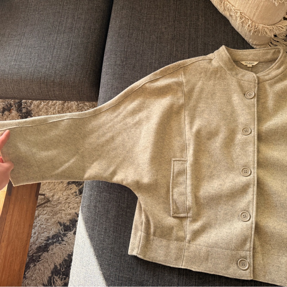 Max Studio Light Gray Knit Jacket - image 3